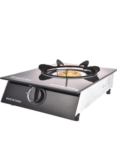 Buy Single Burner Gas Stove Glass Top Black RE-8012 in Saudi Arabia