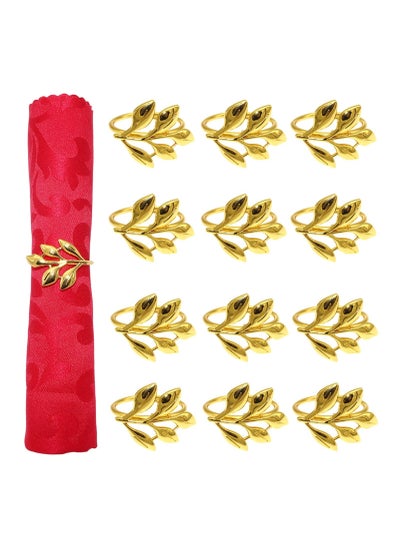 اشتري Set of 12 gold leaves Napkin Rings في السعودية