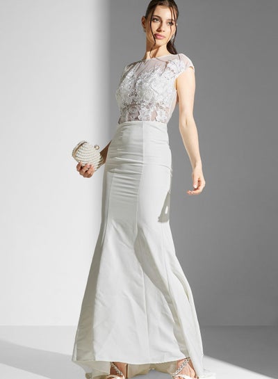 Buy Floral Lace Bridal Dress in UAE