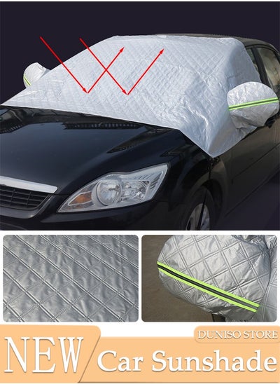 اشتري Car Windshield Snow Cover for Ice and Snow for Any Weather Winter Summer Thick Outside Frost Guard Windshield Sunshade Snow Cover with Side Mirror Cover UV Block Accessories في الامارات