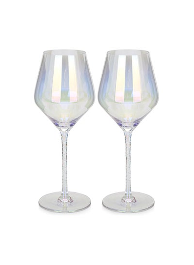 Buy White Wine Glasses Set 450ml/2pc Modern Glassware Set Premium Barware Cocktail Glasses in UAE