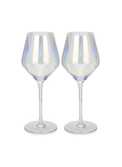 Buy White Wine Glasses Set 450ml/2pc Modern Glassware Set Premium Barware Cocktail Glasses in UAE