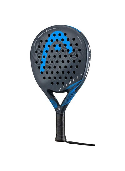 اشتري Zephyr Pro Padel Racket | Black/Blue | Round Shape | Fiberglass Surface | 365 Grams في السعودية