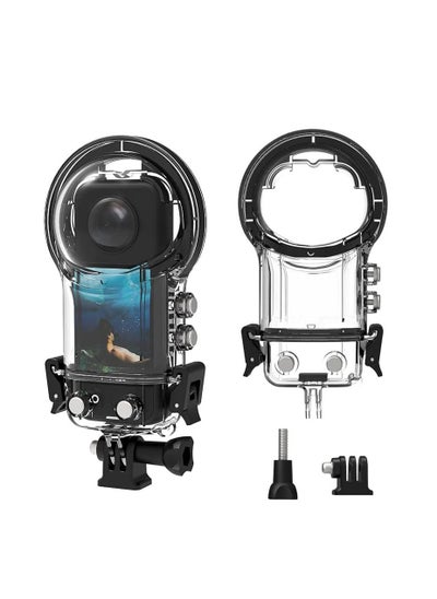 اشتري Waterproof Housing Case for Insta360 X3 Action Case, Double Lock Dive Protective Housing Shell WIth Bracket Mount Accessories, 30M Underwater Diving Protection في الامارات