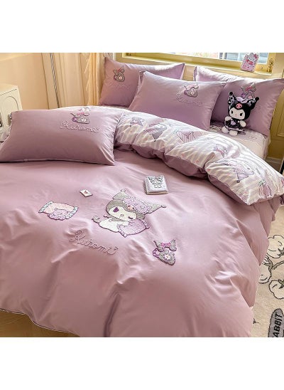 اشتري Kuromi Anime Bedding Set 3 Piece 3D Cartoon Cute Printed Soft Microfiber Comforter Set with Zipper Closer Gifts for Kids Teenagers Adult في الامارات