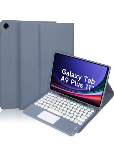 Buy Samsung Galaxy Tab A9 Plus Keyboard Case 11-inch Magnetic Detachable Wireless Arabic Keyboard Cover，for Samsung Galaxy Tab A9 Plus 2023 (SM-X216/X210) - Grey in Saudi Arabia