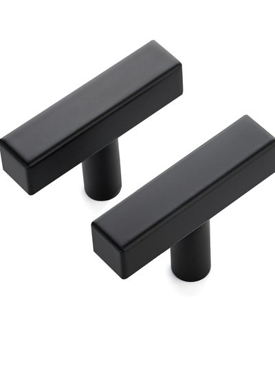 Buy 3 Pack Black Square Bar Cabinet Knobs 2 Inch Square Cabinet Pulls Matte Black Single Hole Kitchen Cabinet Handles in Saudi Arabia