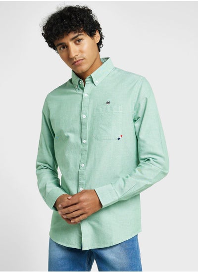 اشتري Thomas Scott Cotton Button-Down Collar Twill Classic Slim Fit Opaque Casual Shirt في السعودية