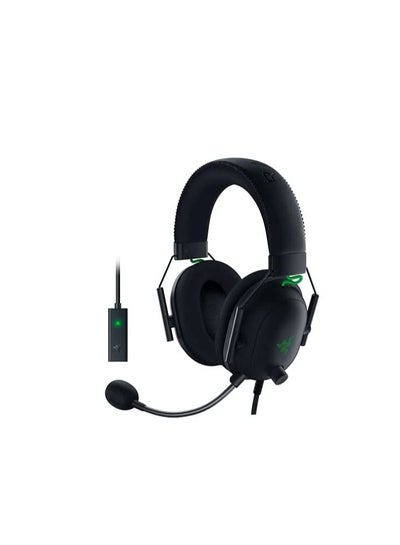 اشتري Razer Blackshark V2 with USB sound card - Premium Esports Gaming Headset (wired headphones with 50mm driver, noise reduction for PC, Mac, PS4, Xbox One and Switch في السعودية