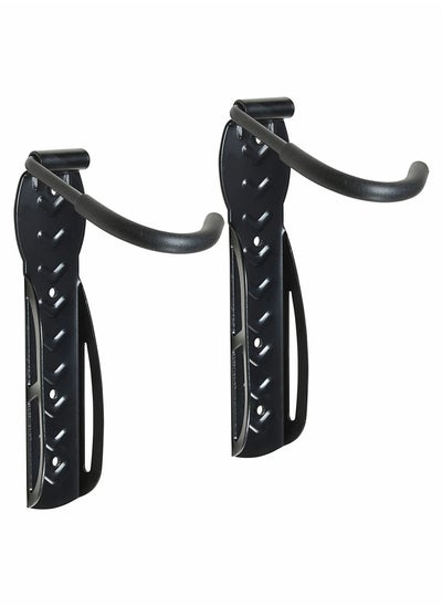 Buy Bike Wall Mounts, Heavy Duty Vertical Wall Mounted Bicycle Storage Hanging Hooks for Indoor Or Outdoor Road Or Mountain Bikes (Black) 2PCS in UAE