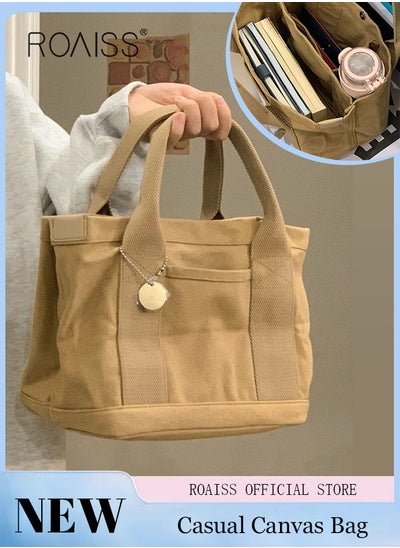 اشتري Women's Canvas Bag Tote Bag Lunch Bag Retro Casual Multi-inner Bag في الامارات