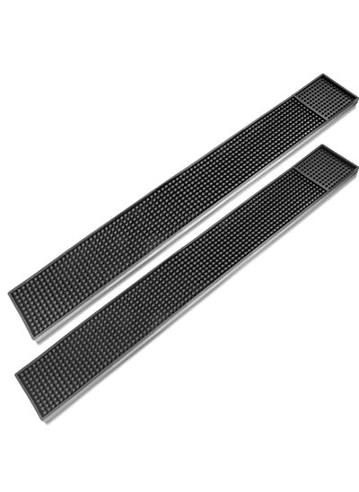 اشتري 2-Piece Rubber Bar Service Spill Mat Black 61X8cm في الامارات