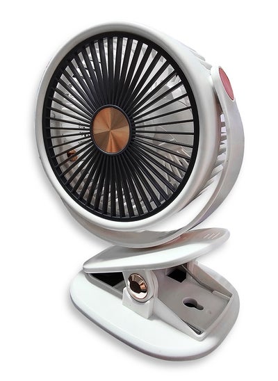 اشتري Portable Mini Fan USB Rechargeable Cute 4W Small Electric Fan For School ( White ) في مصر