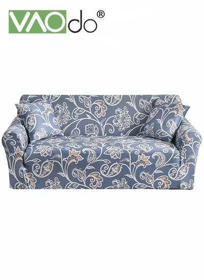 Buy High Elastic Sofa Cover 3 Seat Universal All Inclusive Sofa Cover Fresh Blues Setable For All Seasons Difficult To Pilling Fine Soft Material High Color Fastness Fine Wrapped Sofa Cover in UAE