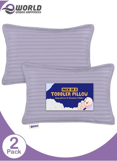 Buy Toddler Baby Sleeping Pillows, Soft Cotton Blend Cover with Polyester Filling, Perfect for Home & Hotel Rooms, Pack of 2 Available in a Variety of Colors in UAE