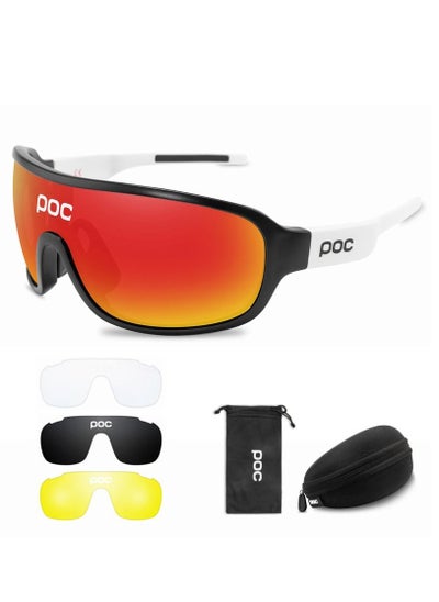 Buy 4 Lens Cycling Sunglasses Outdoor Eyewear Men Women Cycling Glasses in UAE