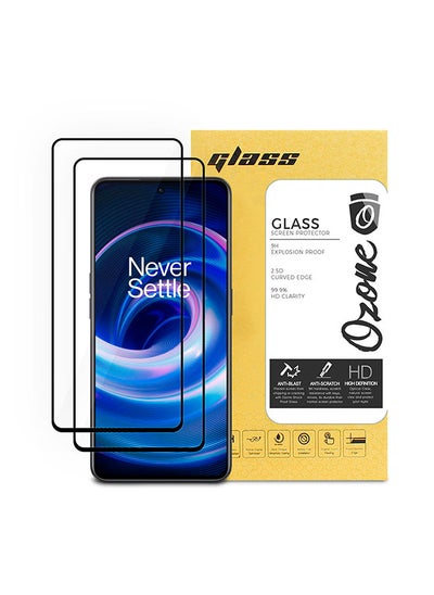 اشتري Tempered Glass Screen Protector Compatible With OnePlus 10R 5G , 9H Hardness Full HD Coverage Touch Sensitive Screen Guard (Pack of 2) في الامارات