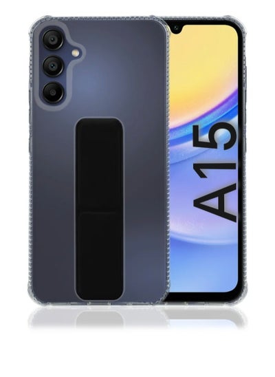 Buy Case Cover For Samsung Galaxy A15 With Magnetic Hand Grip 3 in 1 Clear / Black in Saudi Arabia