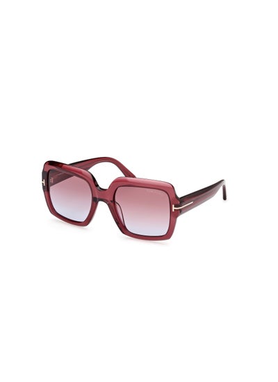 Buy Women's Square Shape Acetate Sunglasses FT108266Y54 Lens Size: 54 Millimeter - Shiny Dark Red in UAE