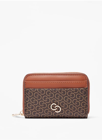 اشتري Monogram Print Zip Around Wallet في الامارات