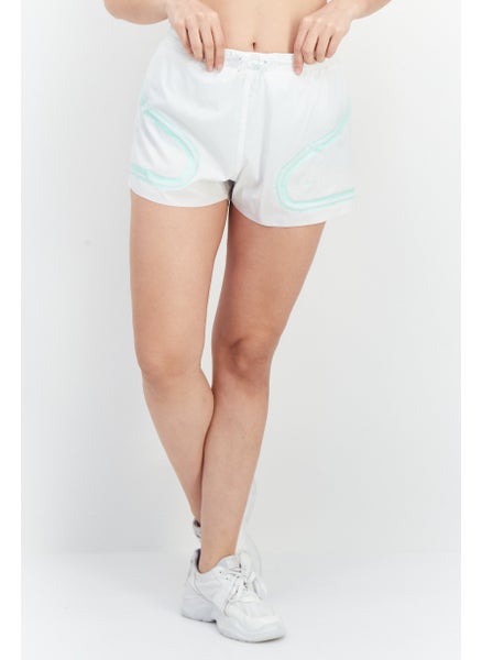 Buy Women Sportswear Fit Brand Logo Shorts, White Combo in UAE