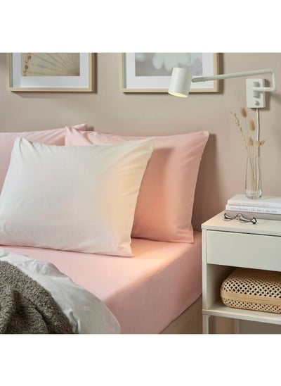 Buy Fitted sheet, light pink, 180x200 cm in Saudi Arabia