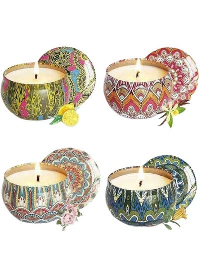 Buy Set of 4 Moroccan candles Multicolor in Egypt