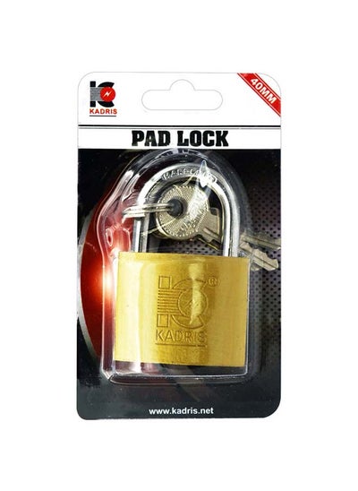 اشتري Heavy-Duty Security Padlock HA-1428, Weather-Resistant in Solid Brass Lock 40MM - Padlock  shackle with Keys for Sheds, Storage Unit, School, Gym Locker, Fence, Toolbox, Hasp Storage في الامارات