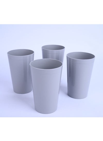 Buy Hobby set of plastic cups 4 pieces gray in Saudi Arabia