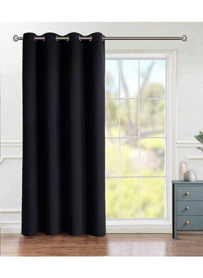 اشتري Room Divider Curtain Grommet Thermal Insulated Blackout Curtains for Bedroom Living Room Black 140x243cm في الامارات