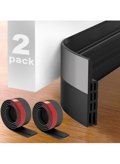 Buy 2 Pack Under Door Draft Stopper, Weather Stripping Door Seal, Bottom of Door Sweep for Exterior & Interior Doors, Garage Window Blocker Noise Dust Insulation Draft Guard, Black in Saudi Arabia