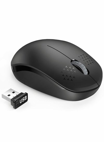 Buy Wireless Mouse - 2.4G Cordless Mice with USB Nano Receiver Computer Noiseless Click for Laptop, PC, Tablet, Computer, and Mac Black in UAE