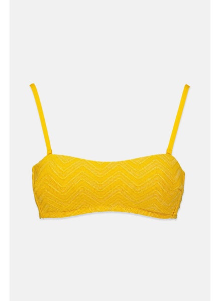 Buy Women Padded Removable Strep Bikini Top, Yellow in Saudi Arabia