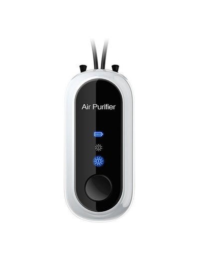 Buy Mini Portable Hanging Neck Anion Air Purifier Fast Air Purification High/Low Gear Adjustment Built-in Battery White(Lanyard) in Saudi Arabia