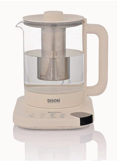 Buy Al Saif Gallery Edison Glass Kettle, 1.8 Liter, 800 Watt - White in Saudi Arabia