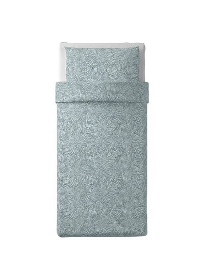 Buy Duvet Cover And Pillowcase, White/Blue, 150X200/50X80 Cm in Saudi Arabia