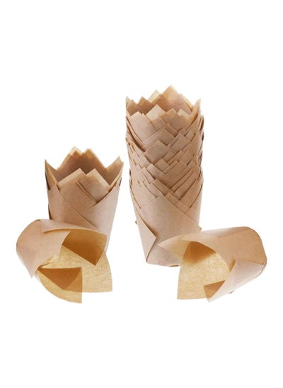 Buy 6 Inch Tulip Cupcake Liners for Baking Light Brown Perfect Size Sturdy Greaseproof & Easy to Use Muffin Molds Pack of 200 Pcs in UAE