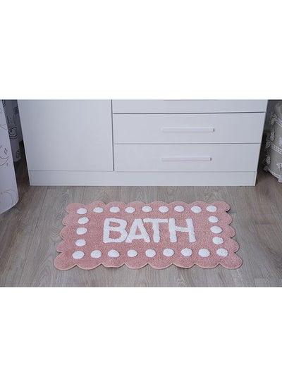 Buy Lana Scalopped Handtufted Bathmat 50x80cm - Pink in UAE