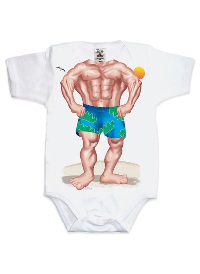 اشتري Muscle Boy Baby Romper For 0 - 6 Months Baby في الامارات