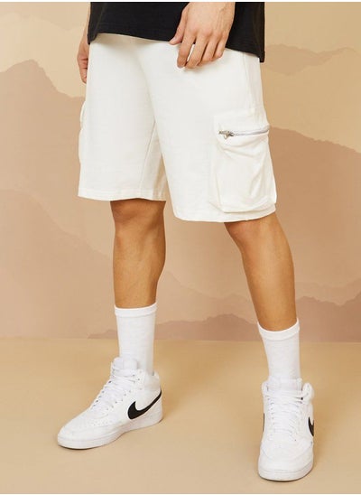 Buy Solid Oversized Short with Cargo Pocket Detail in Saudi Arabia