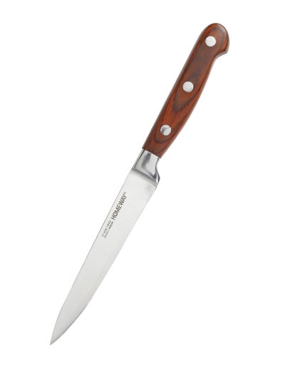 Buy Homeway 7" Utility Knife with Wooden Handle – Sharp Stainless Steel Blade for Precision Cutting and Versatile Kitchen Use in UAE