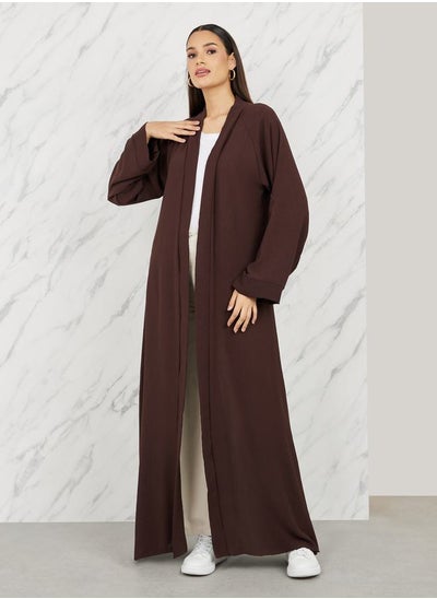 Buy Raglan Sleeves Open Front Maxi Abaya in Saudi Arabia