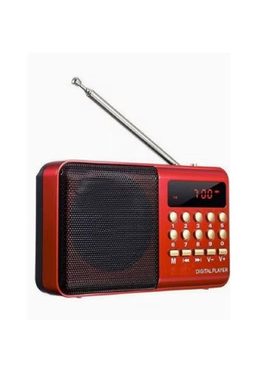 Buy Portable FM Mini Digital Radio UE-110 Red in Egypt