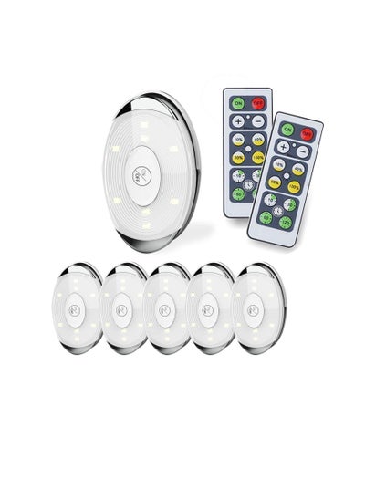 اشتري LED Puck Light, led Lights Battery Operated with Remote Control, Wireless Soft Lighting, Under Cabinet Lighting for Kitchen, Timer+ Dimmer,  table light, 7 colors في السعودية