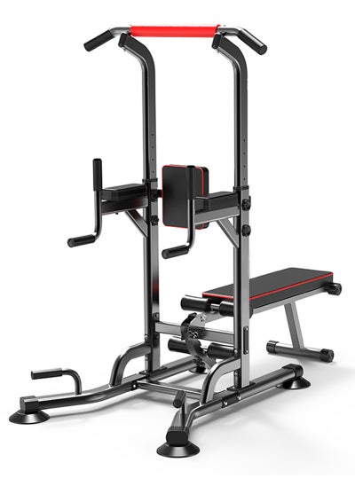 Buy Multifunction Power Tower with Bench Pull Up Bar Dip Station for Home Gym Workout Strength Training Fitness Equipment in Saudi Arabia