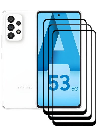 Buy 3 Pieces Antistatic ESD Dustproof Premium Quality High Definition Tempered Glass Screen Protector Designed For Samsung Galaxy A53 5G in UAE