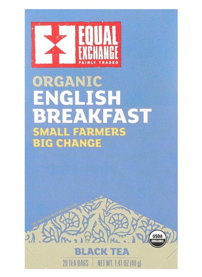 Buy Organic English Breakfast Black Tea 20 Tea Bags 1.41 oz (40 g) in UAE