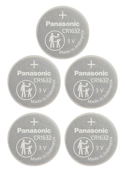 Buy Panasonic CR 1632 Lithium Coin Battery Pack of 5 in Saudi Arabia