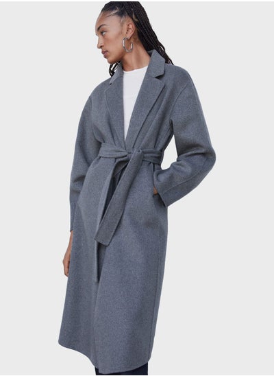 Buy Tie Detail Longline Coat in UAE