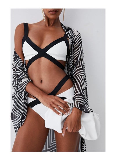 اشتري Bandage Colour Block Strappy Bikini Top في الامارات